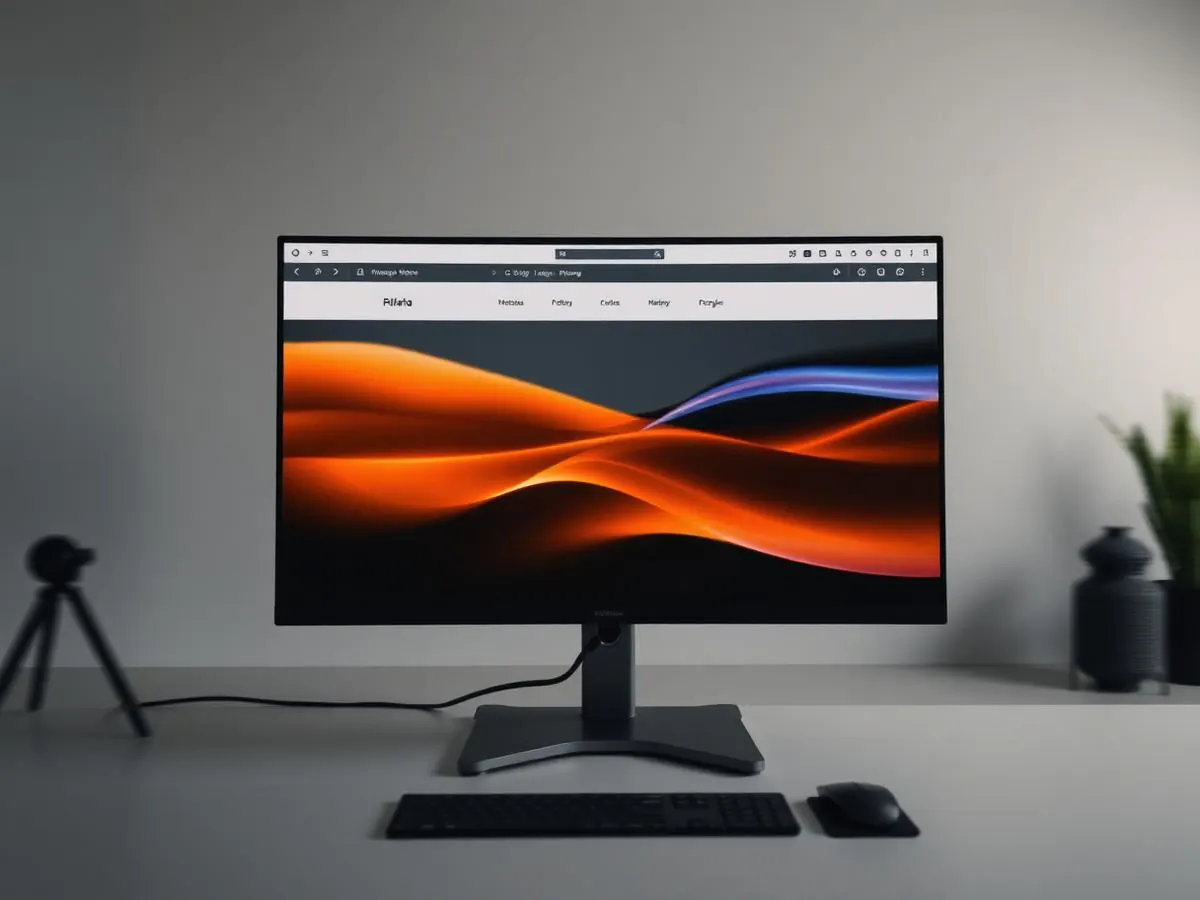 A high-end website being designed at speed on a large monitor